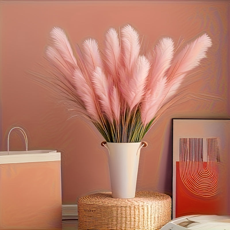 5-heads Super Healing Artificial Large Plaster Fox Grass Plant - 35 inches Tall