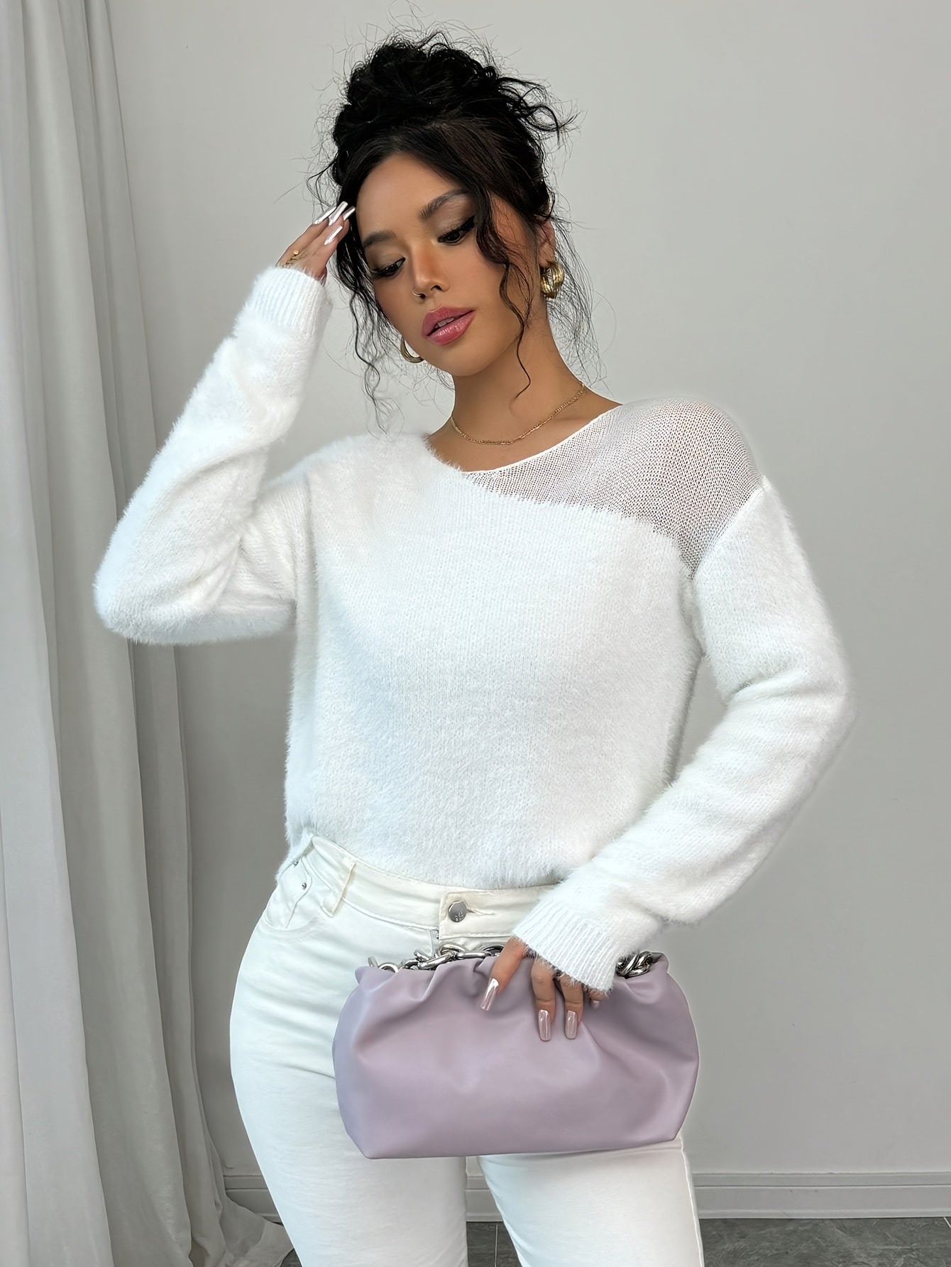 Elegant Semi-Sheer Sweater