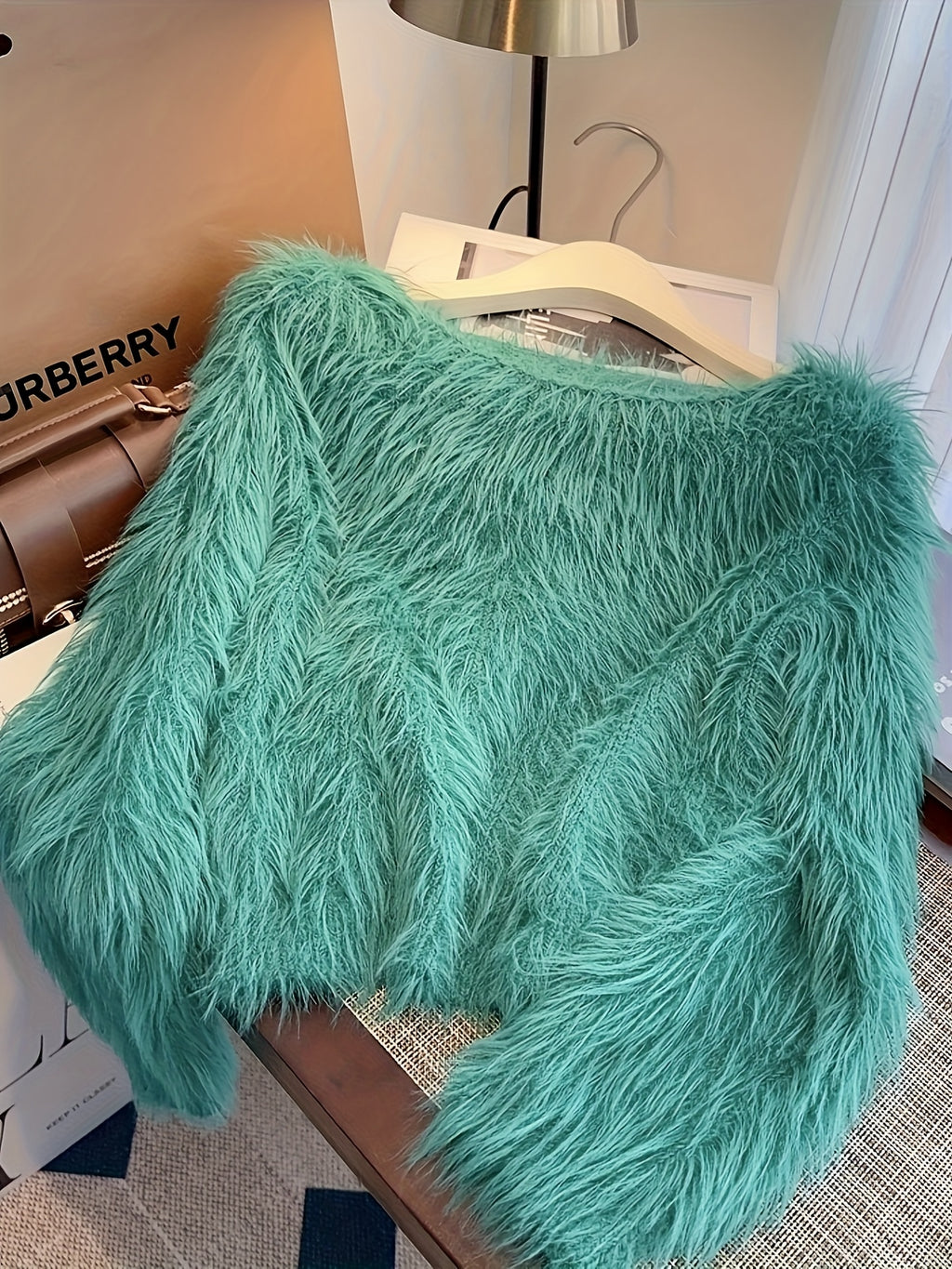 Off-Shoulder Plush Cardigan