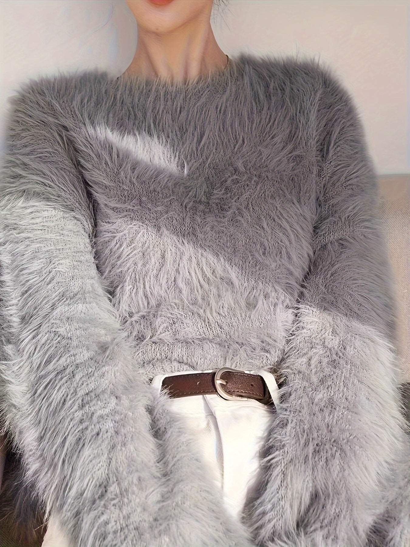 Faux Fur Mink-like Pullover Sweater