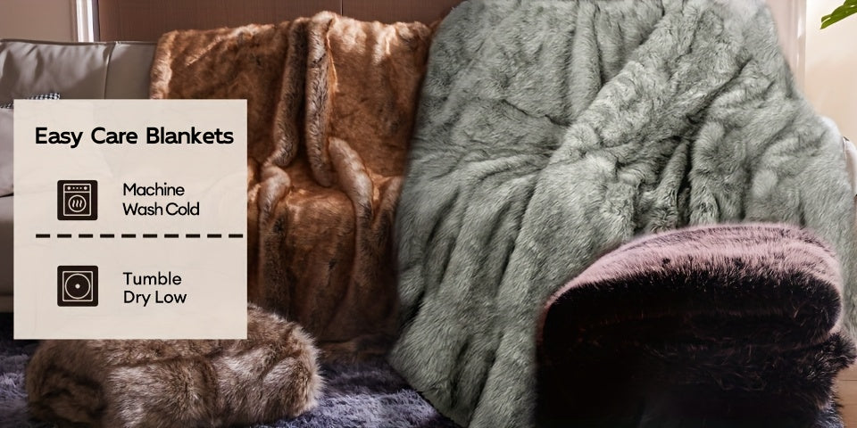 Reversible Faux Fur Blanket