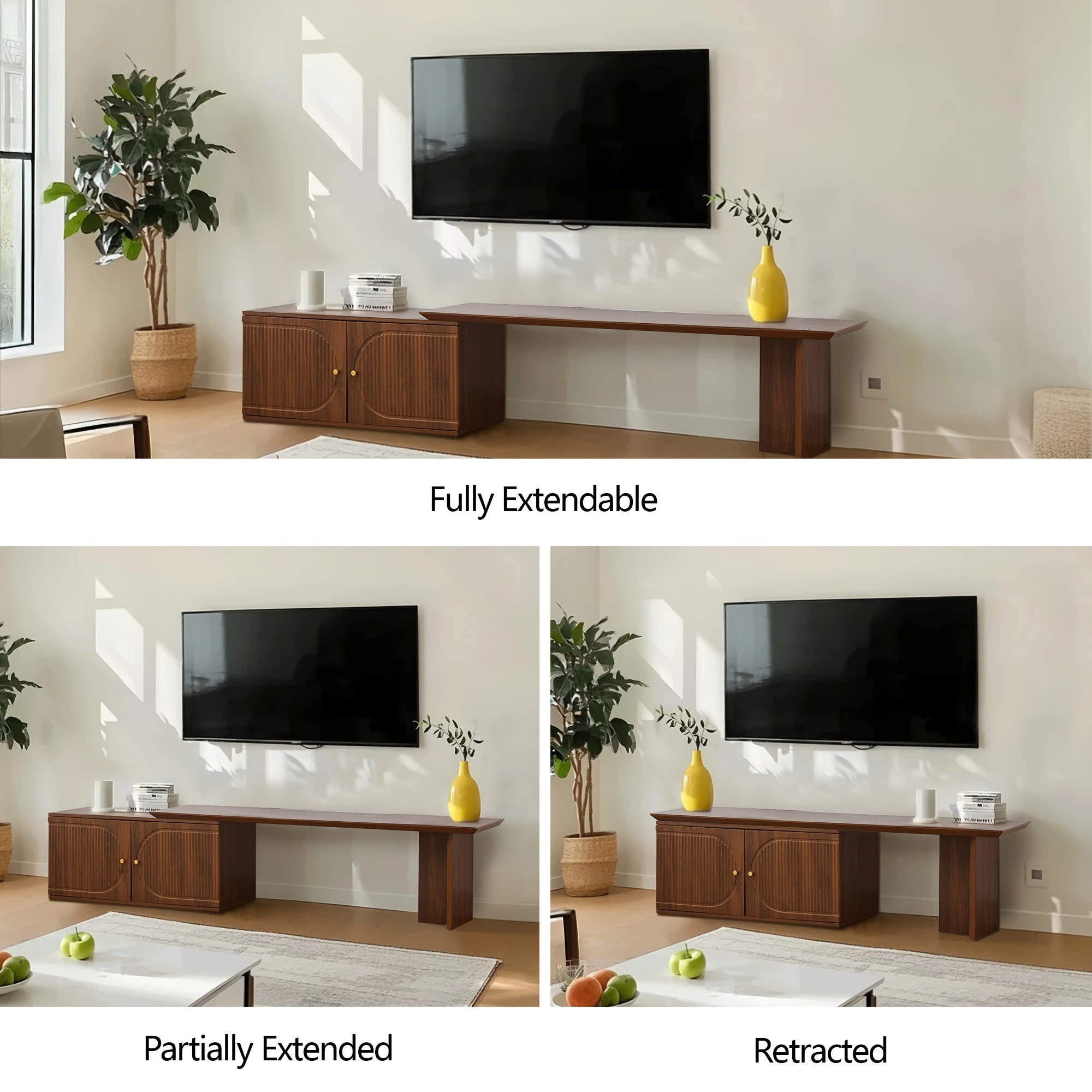 Extra Long TV Stand with Locking Mechanism