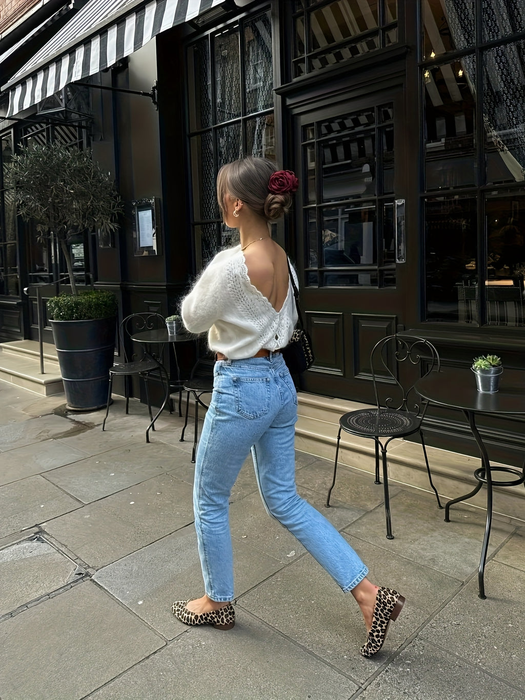 Backless Crochet Button Design Long Sleeve Pullover Sweater