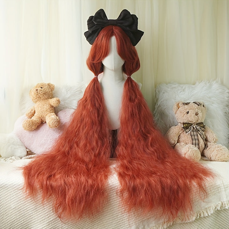 Chic 44-Inch Long Curly Princess Wig with Bangs