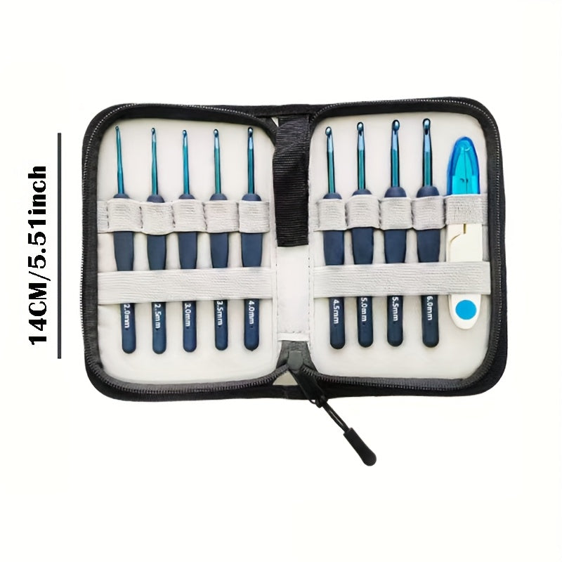 10pcs Crochet Set with Red Soft Handle