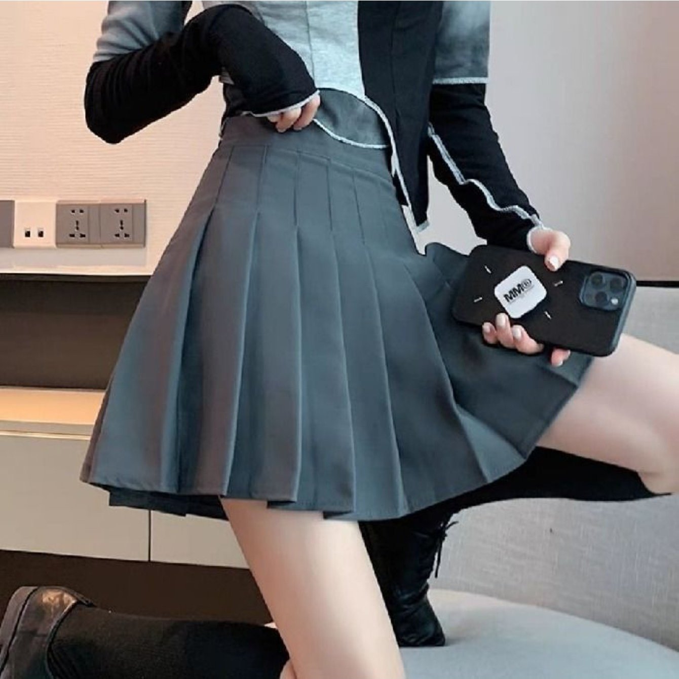 High-Waisted Pleated Tennis Skirt