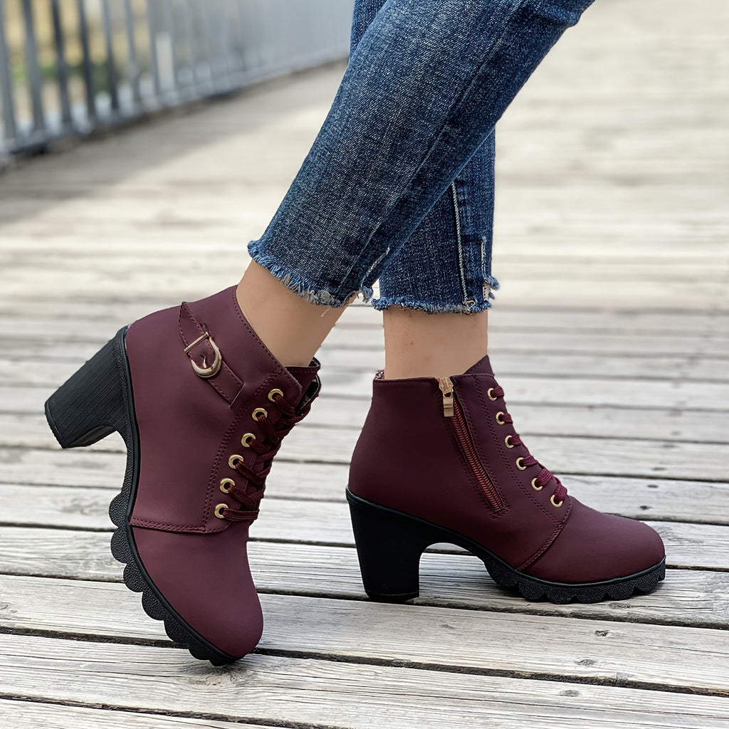 Chunky Heel Ankle Boots
