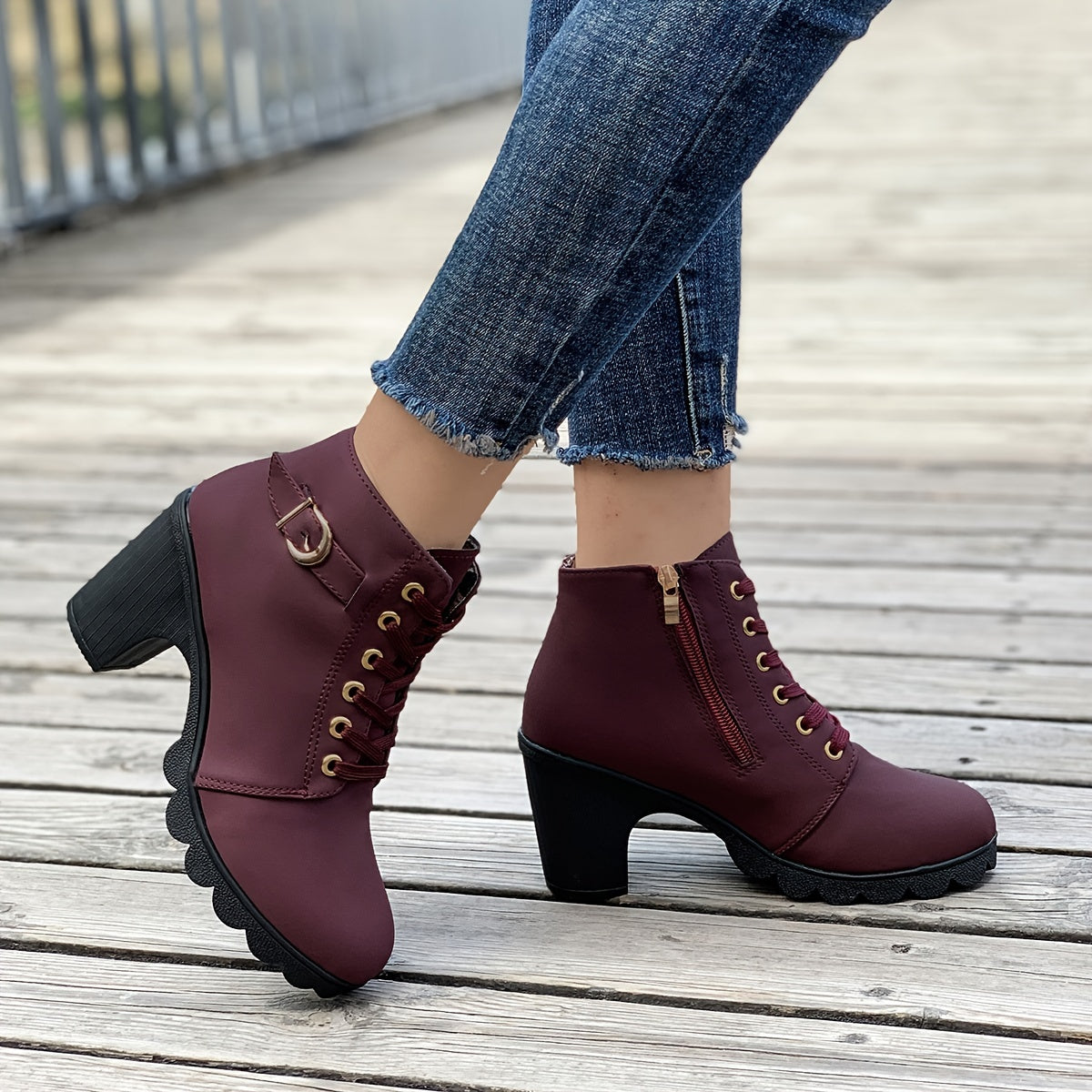 Chunky Heel Ankle Boots