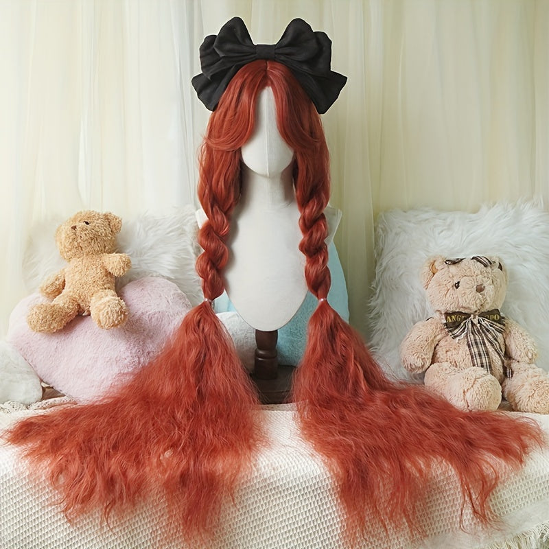 Chic 44-Inch Long Curly Princess Wig with Bangs