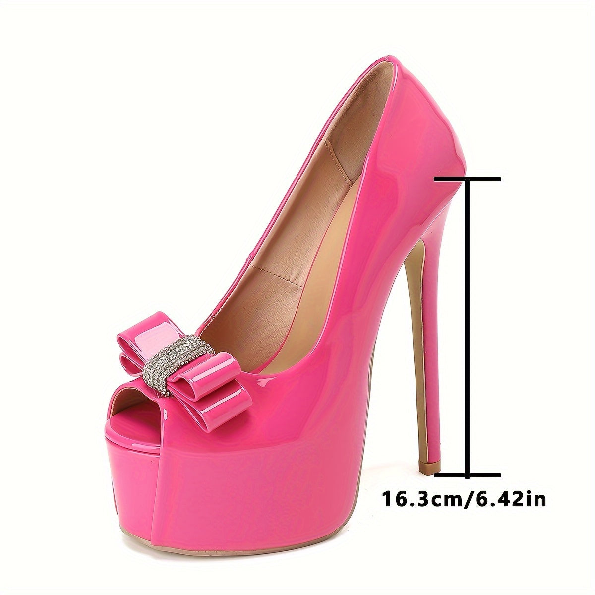 Rose Red Low Mouth High Heels