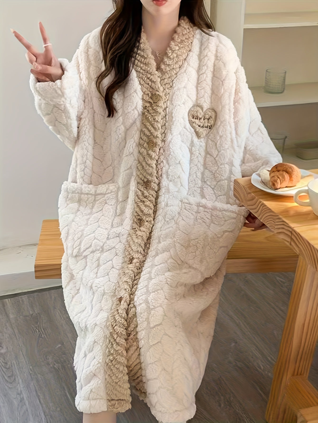 Winter Plush Fleece Kimono Robe