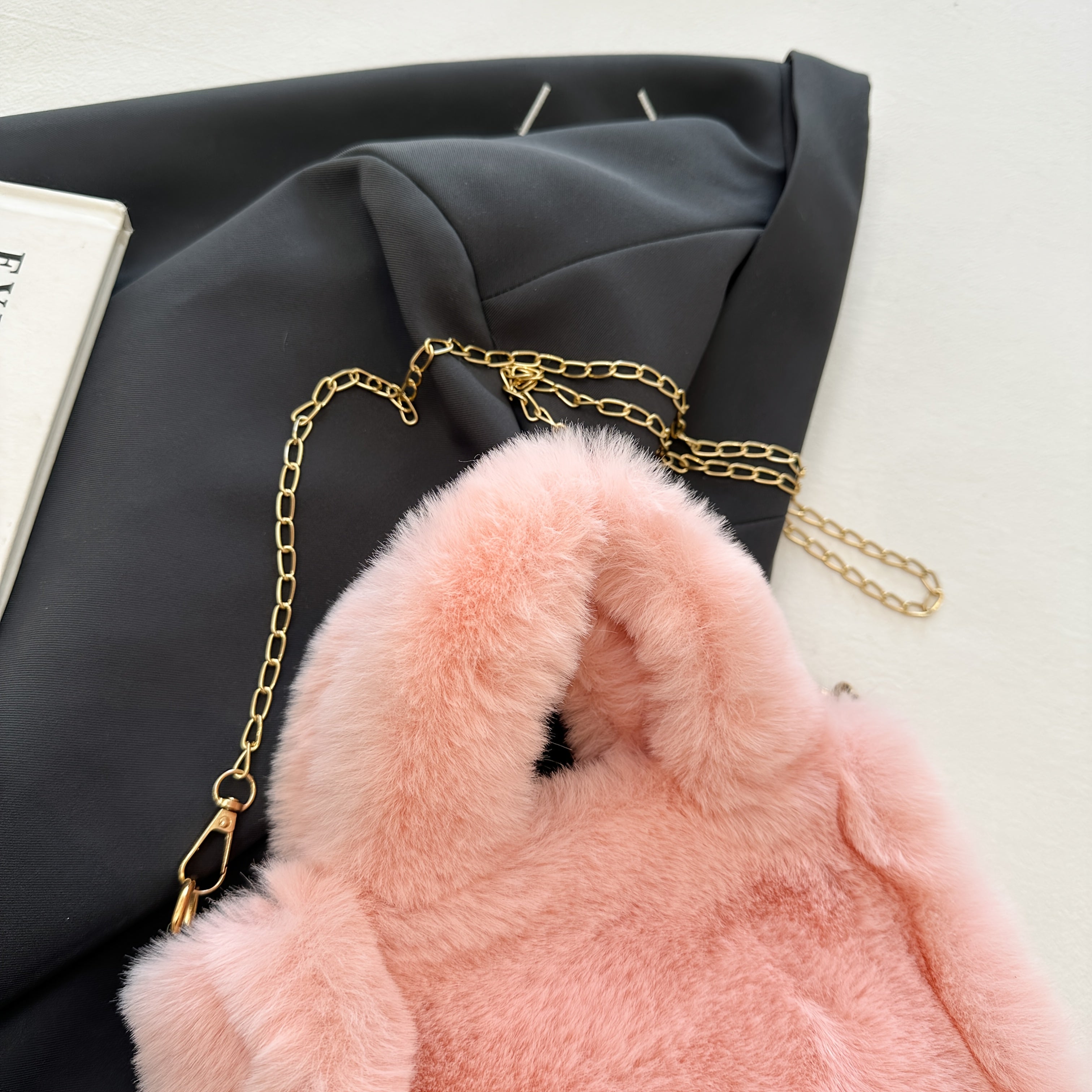 Plush Faux Fox Fur Classic Stylish Versatile Casual Shoulder Bag