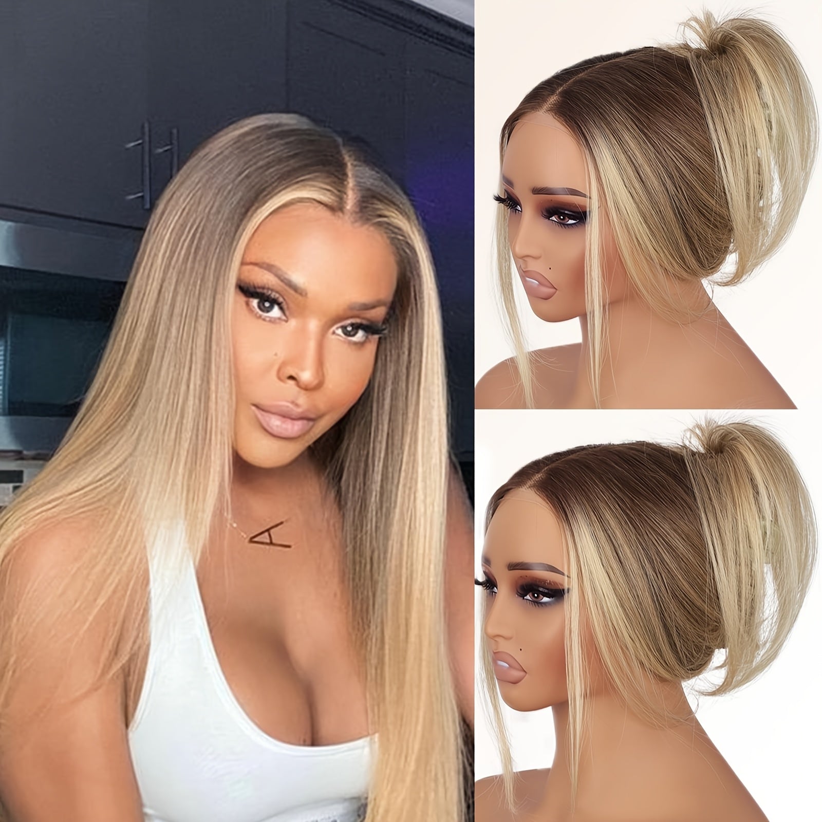 Glueless T-Part Synthetic Lace Front Wig