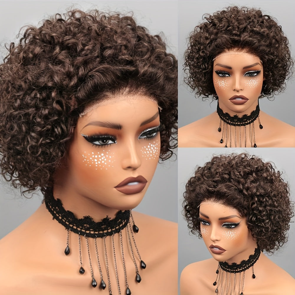 Deep Curly Short Pixie Bob Wig