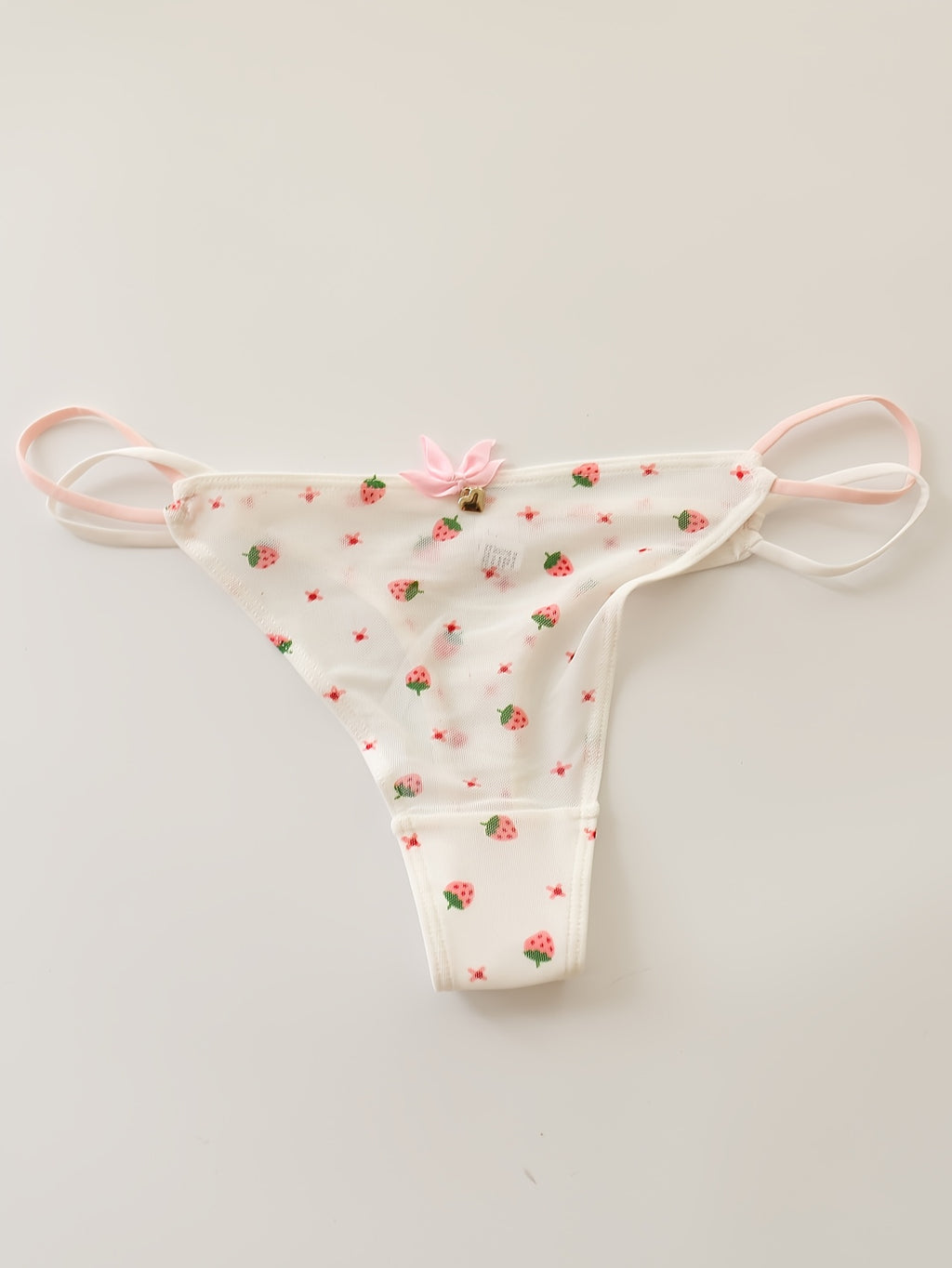 Sheer Lace-like Mesh Thong Underwear