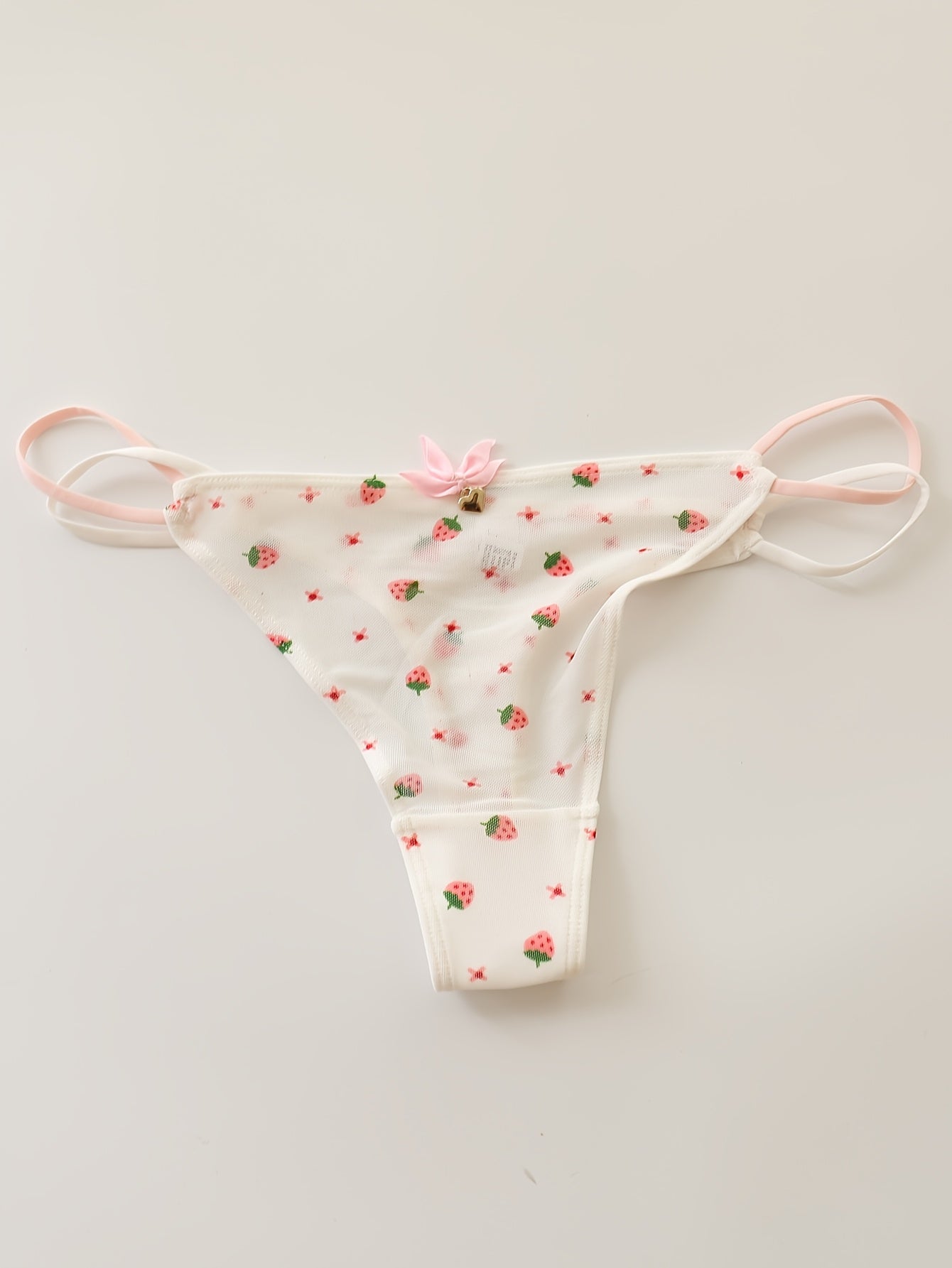 Sheer Lace-like Mesh Thong Underwear