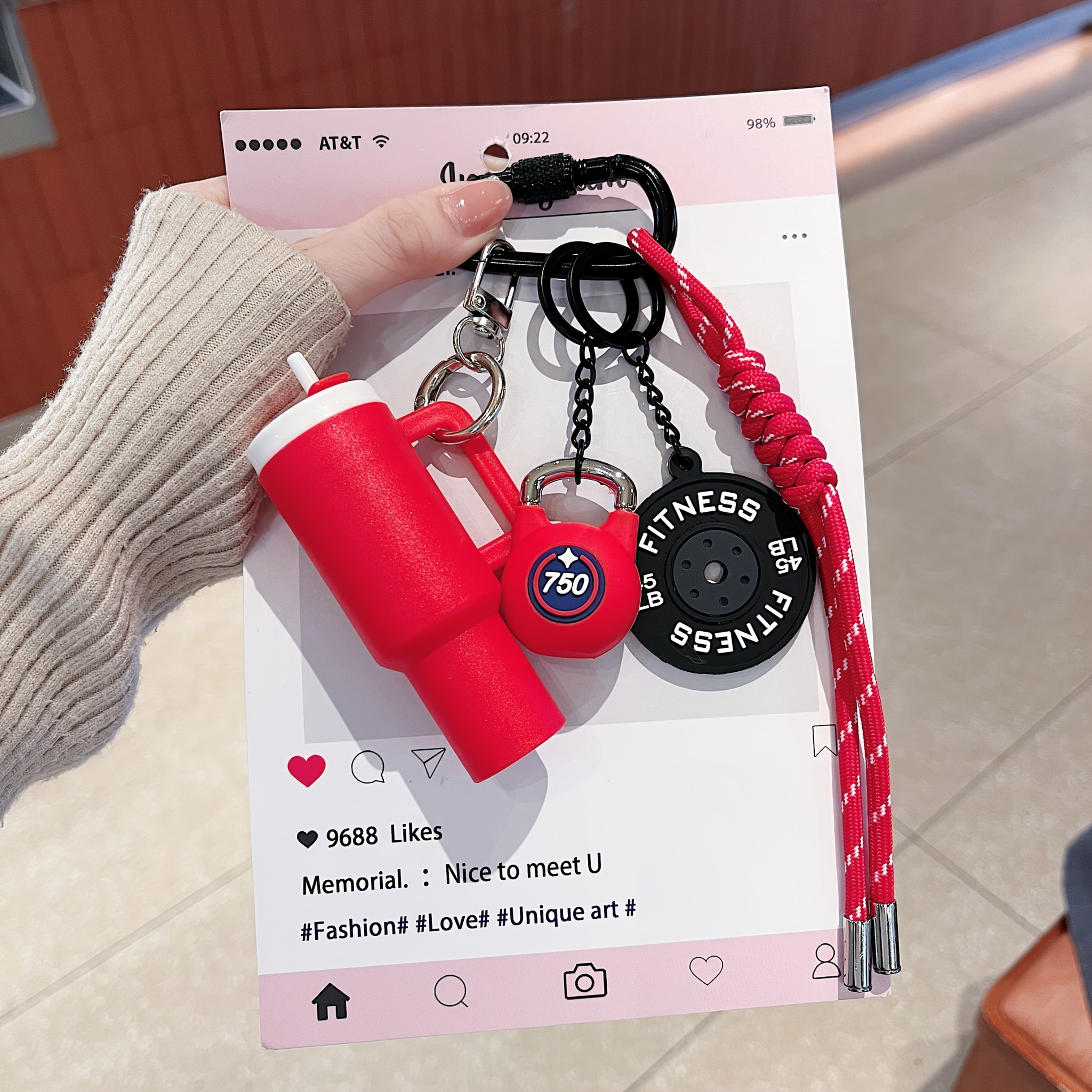 Pink & Black Keyring, Chain & Lanyard