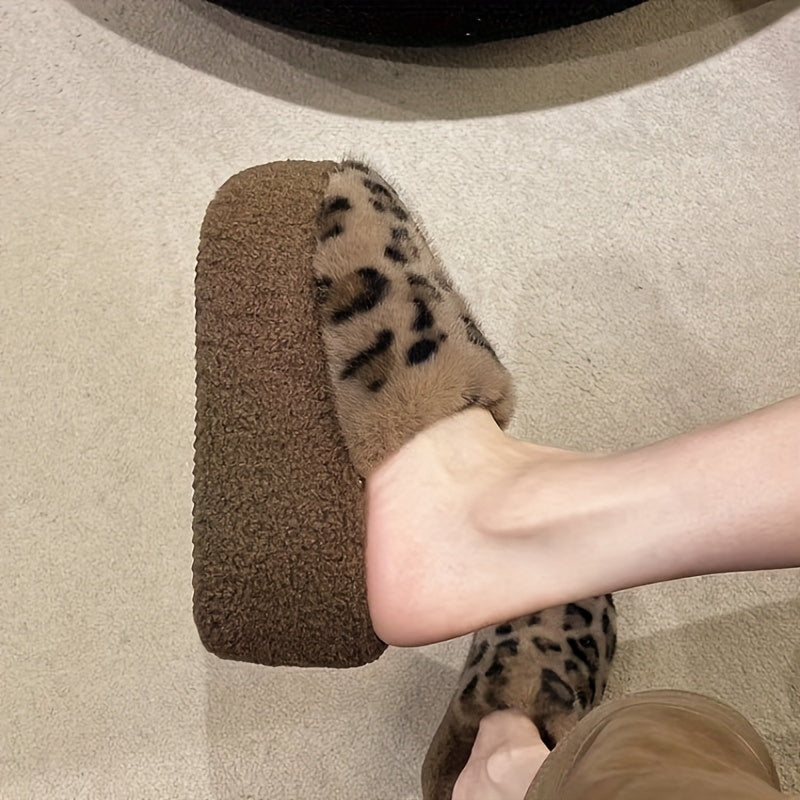 Leopard Thick Sole Slippers