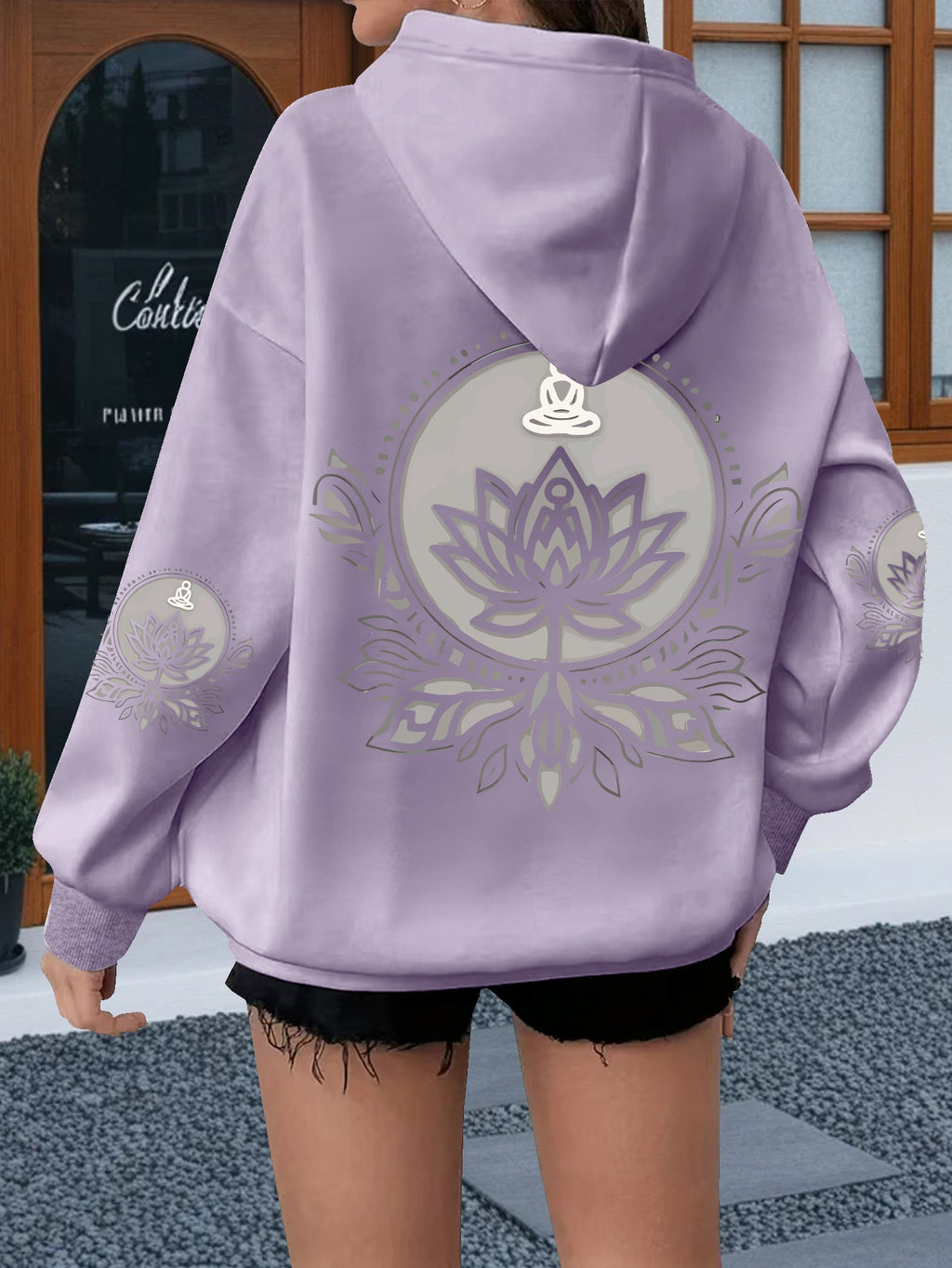 Hoodie with for Lotus Flower Graphic
