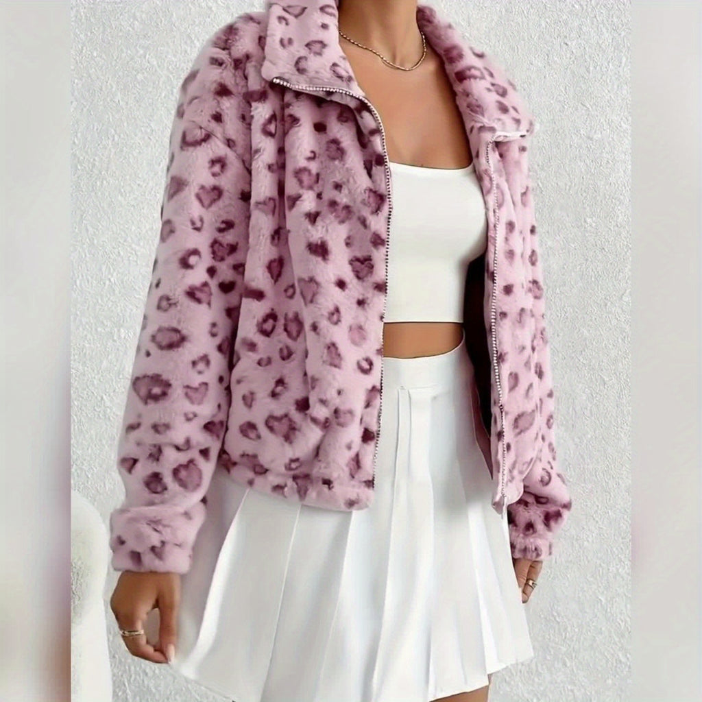 Heart Leopard Print Jacket