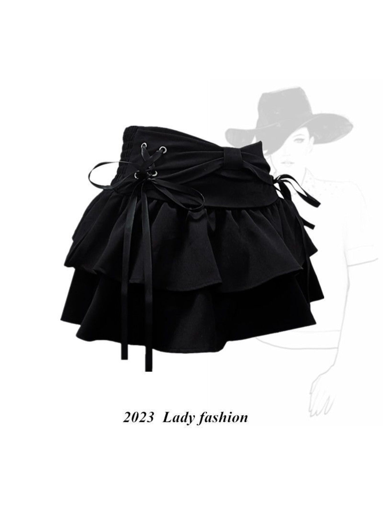 Women'S Blue Denim Pleated Mini Skirt - High Waist Slim Fit A-Line Skirt Shorts with Layered Ruffled Hem, Structured Waist & Smooth Texture, All-Season Versatile Casual to Semi-Formal Outfits, Trendy Fashion Skirt for Women,