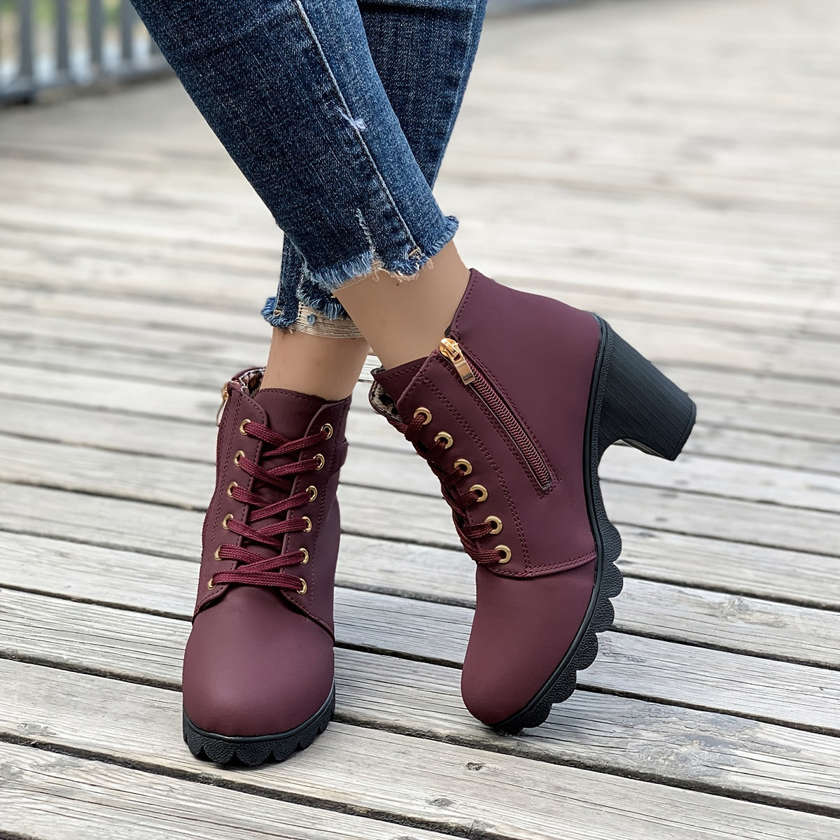 Chunky Heel Ankle Boots