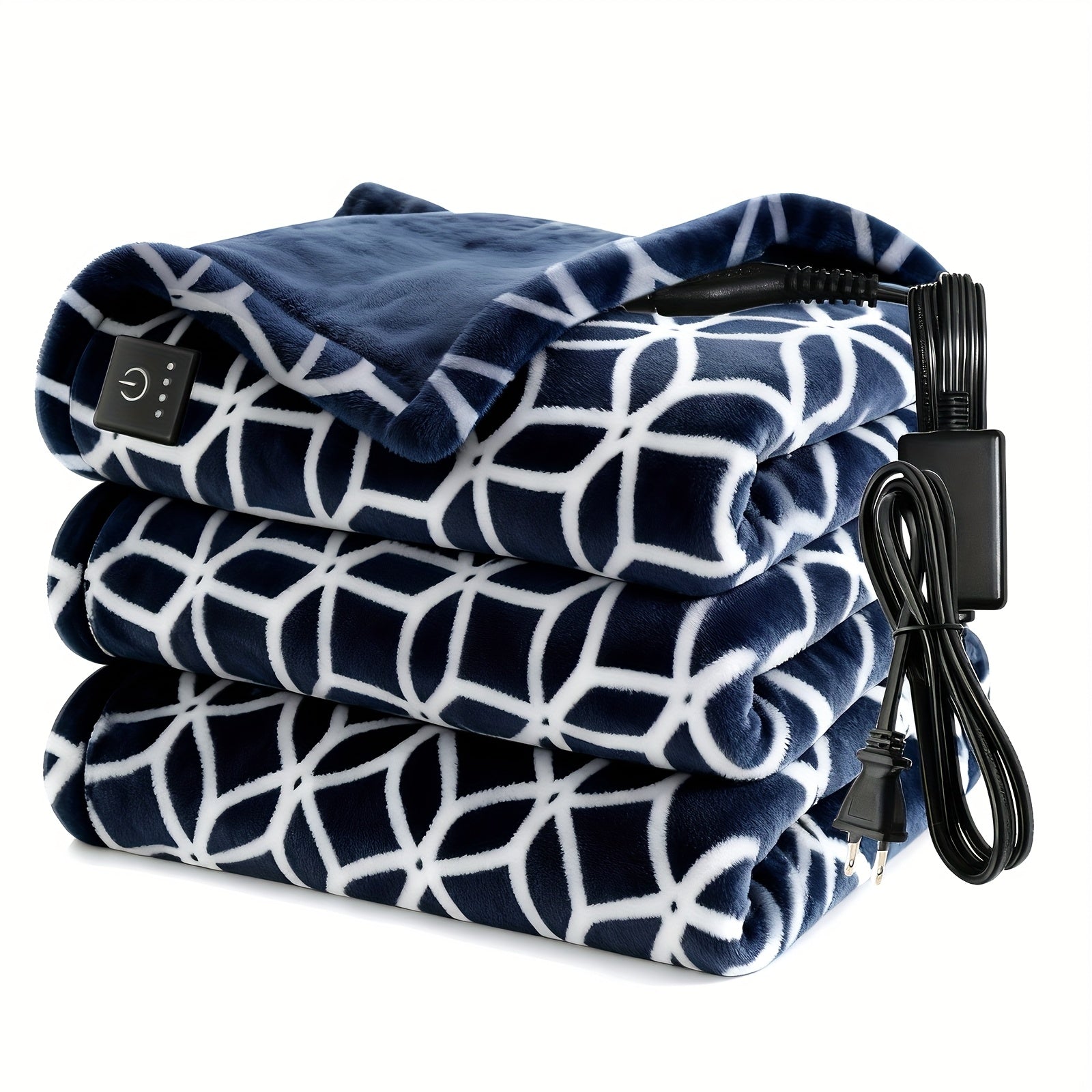 50"x60" Electric Heated Throw Blanket with Remote Control & One-Touch Operation