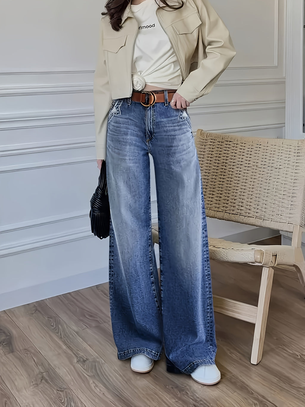Mid-Rise Straight Leg Jeans