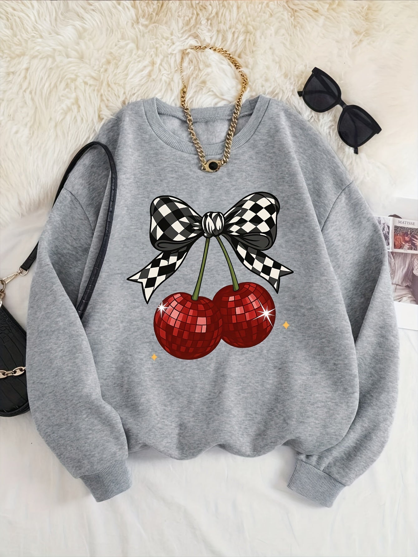 Crew Neck Sweatshirt Disco Cherry