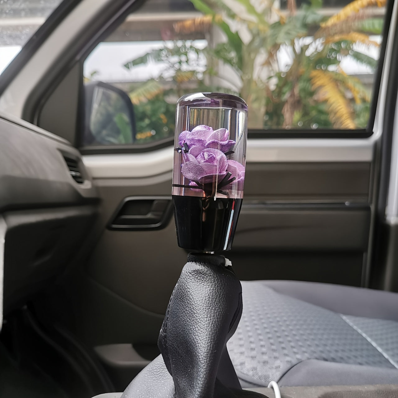 Unique Rose-Shaped 4" Resin Crystal Gear Shift Knob