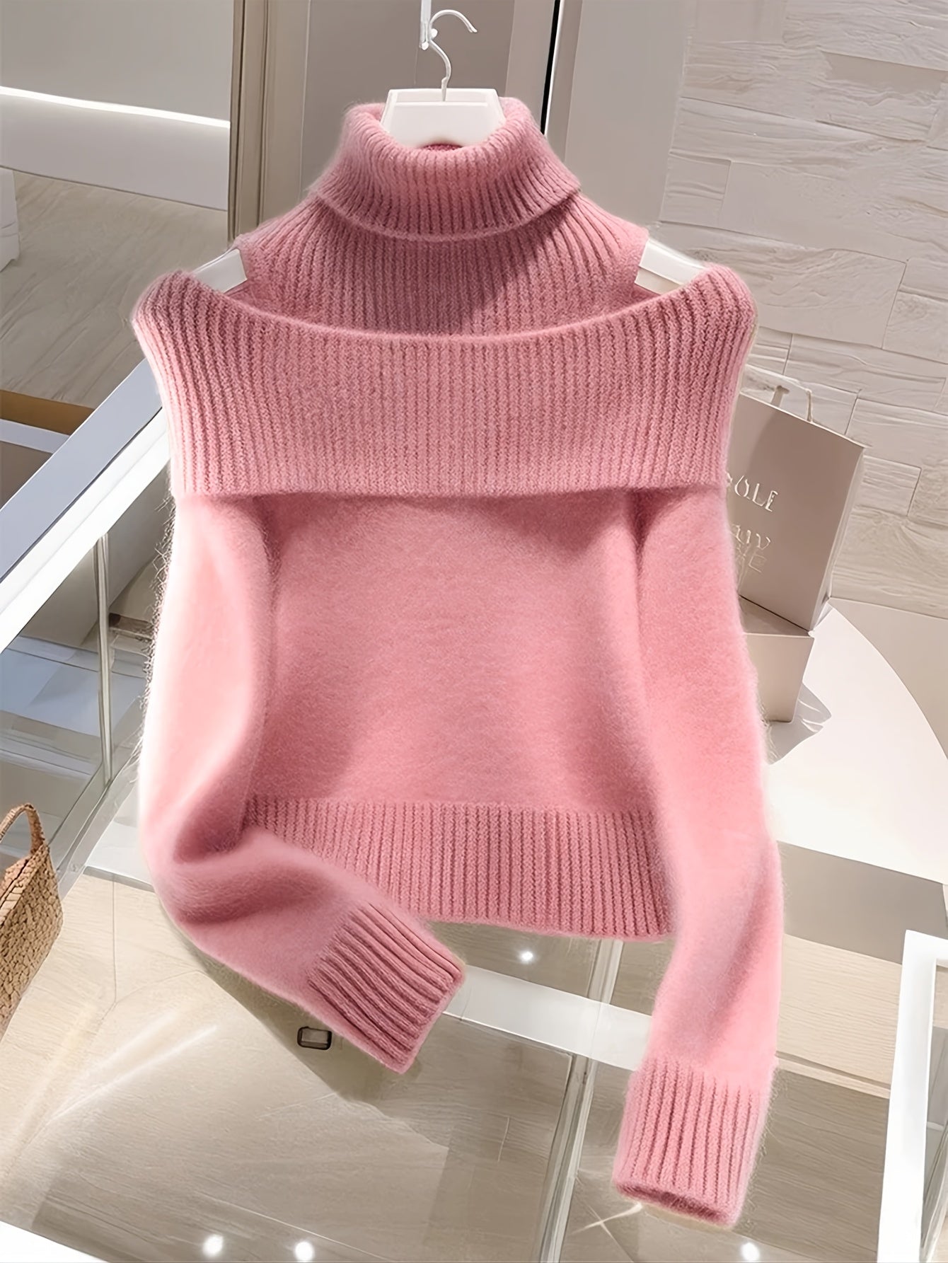 High-Neck Turtleneck Sweater