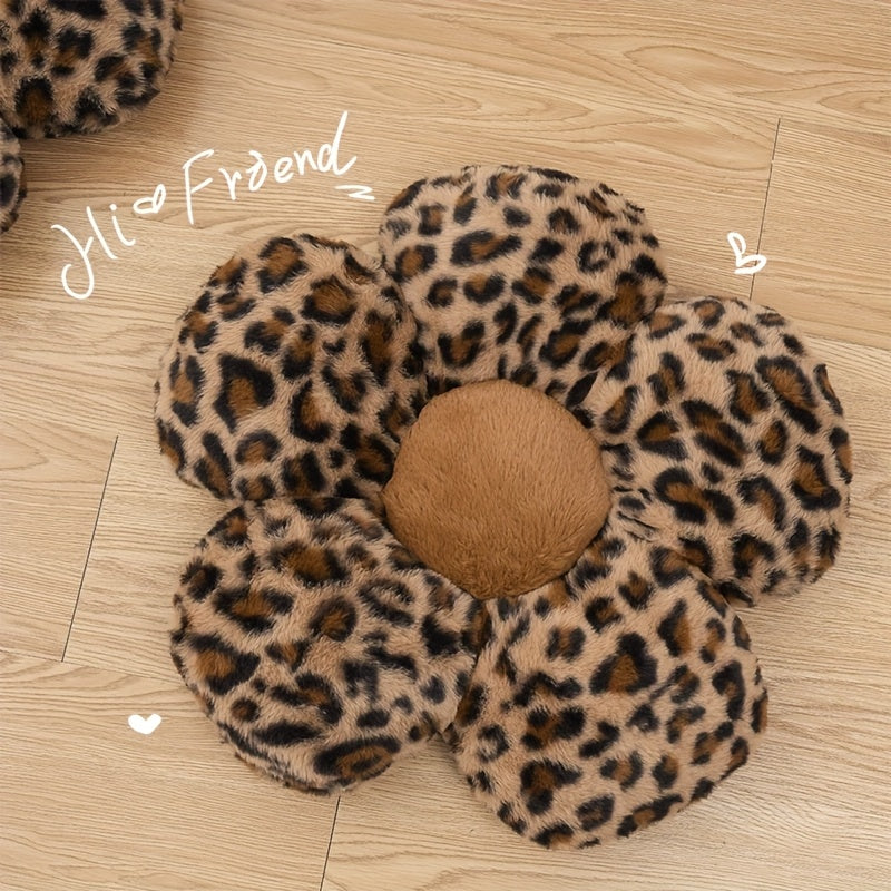 {1pc} Leopard Flower Plush Pillow