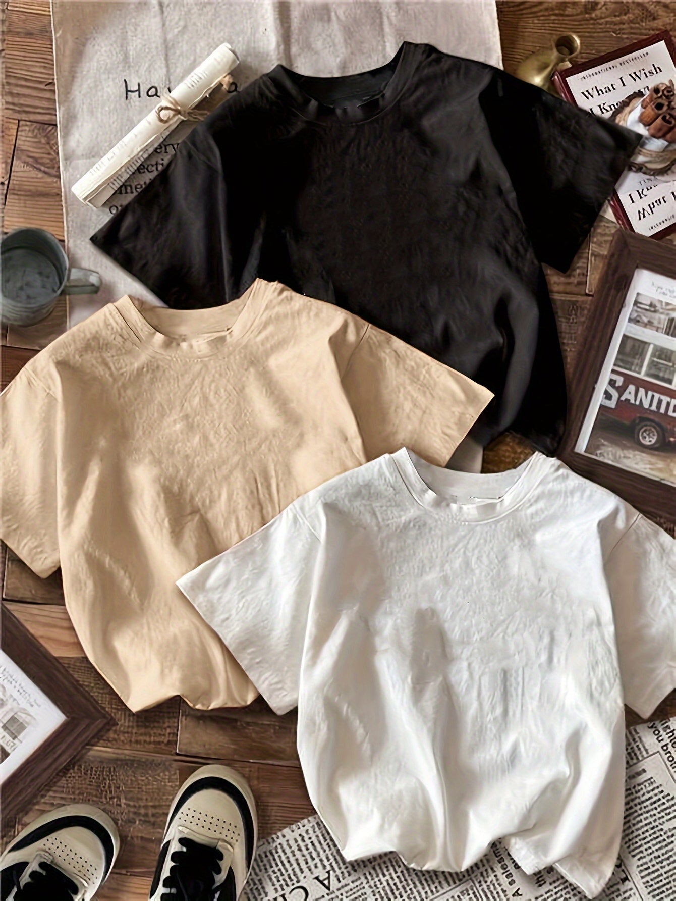 Women'S Fashion Casual T-Shirt Three-Piece Set - "Live Free" Graphic Tee with Floral & Sun Design, "City Driving" Short Sleeve Shirt, and "Dreamland" Long Sleeve Top - All-Season Comfort, Casual Wear|Floral Sun Design|Short S