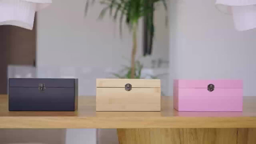 Large Bamboo Stash Box with Removable Tray Kit