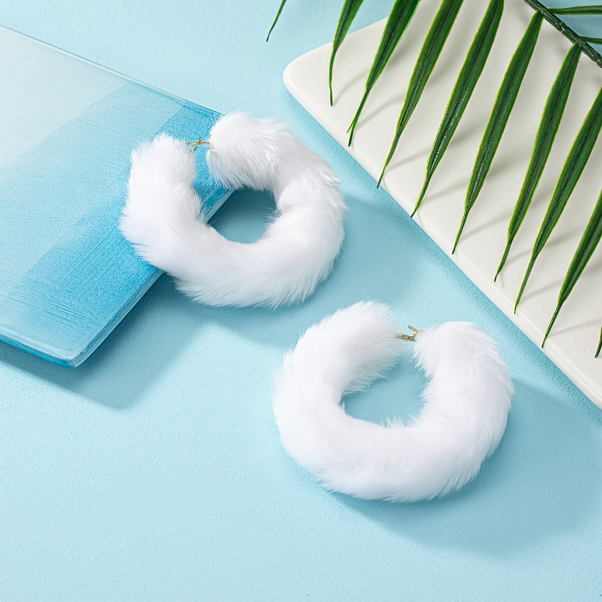Fluffy Furry Hoop Earrings