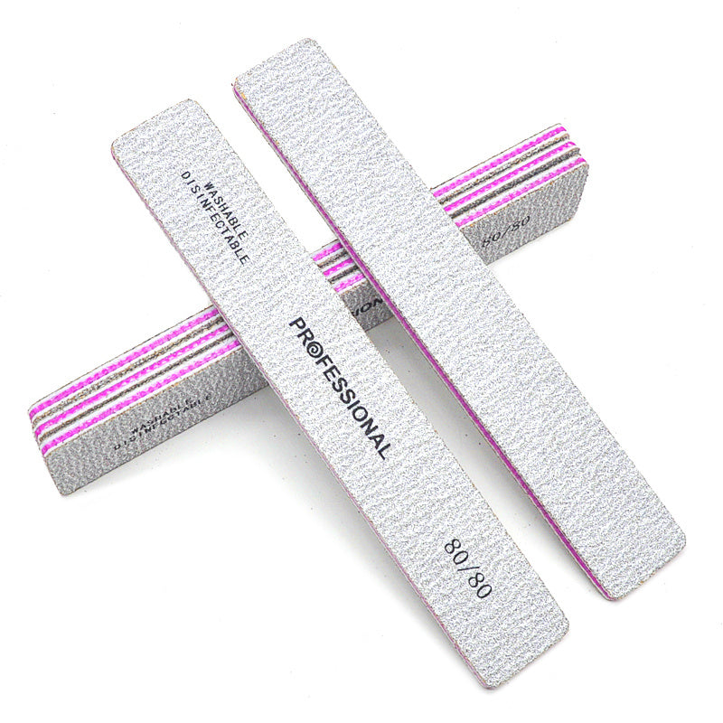 {5 Pcs/Pack} Square Nail File 80 100 180 Grit Poishing Files