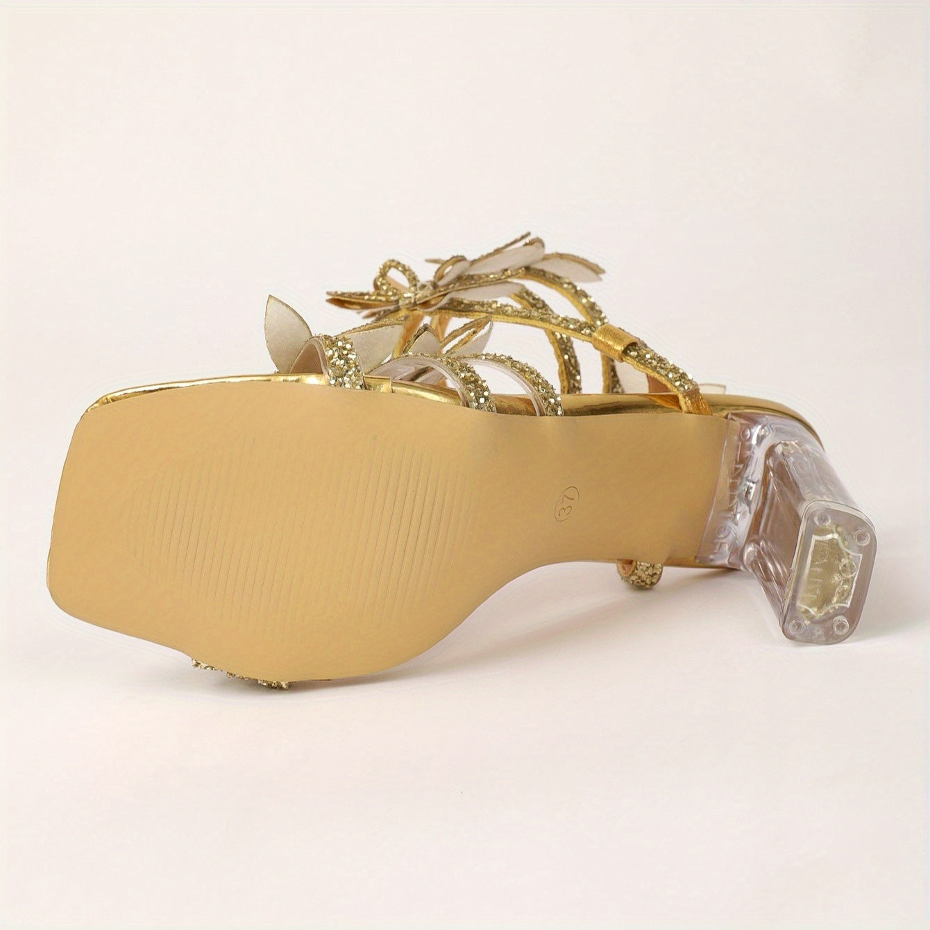 Crystal High Heel with Rhinestone & Butterfly Accent