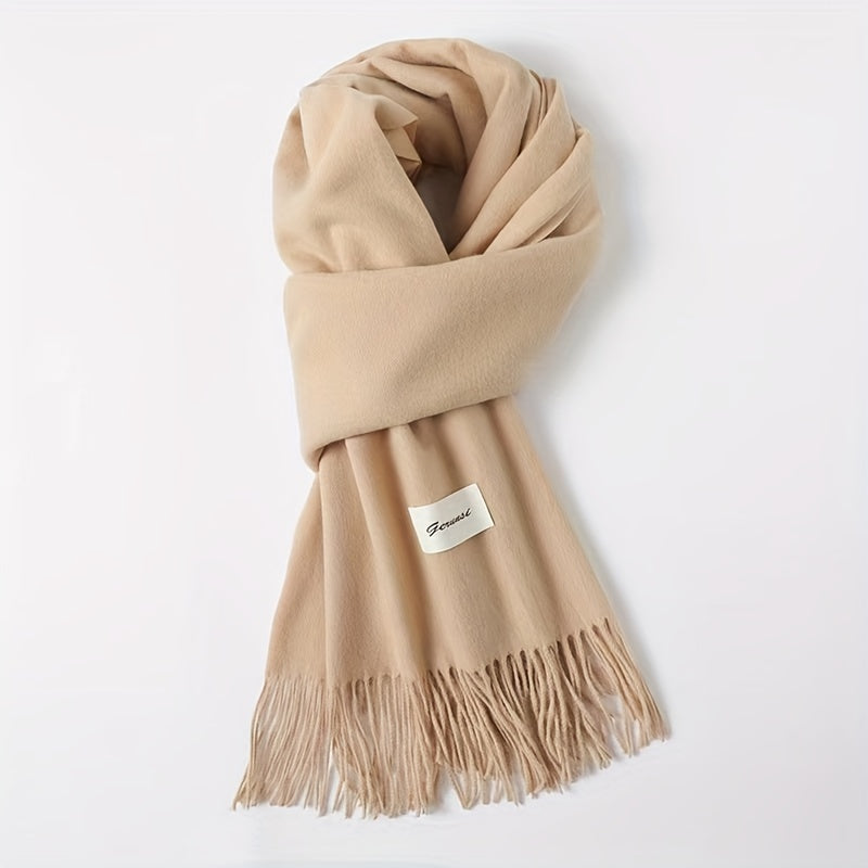 Solid Color Tassel Scarf