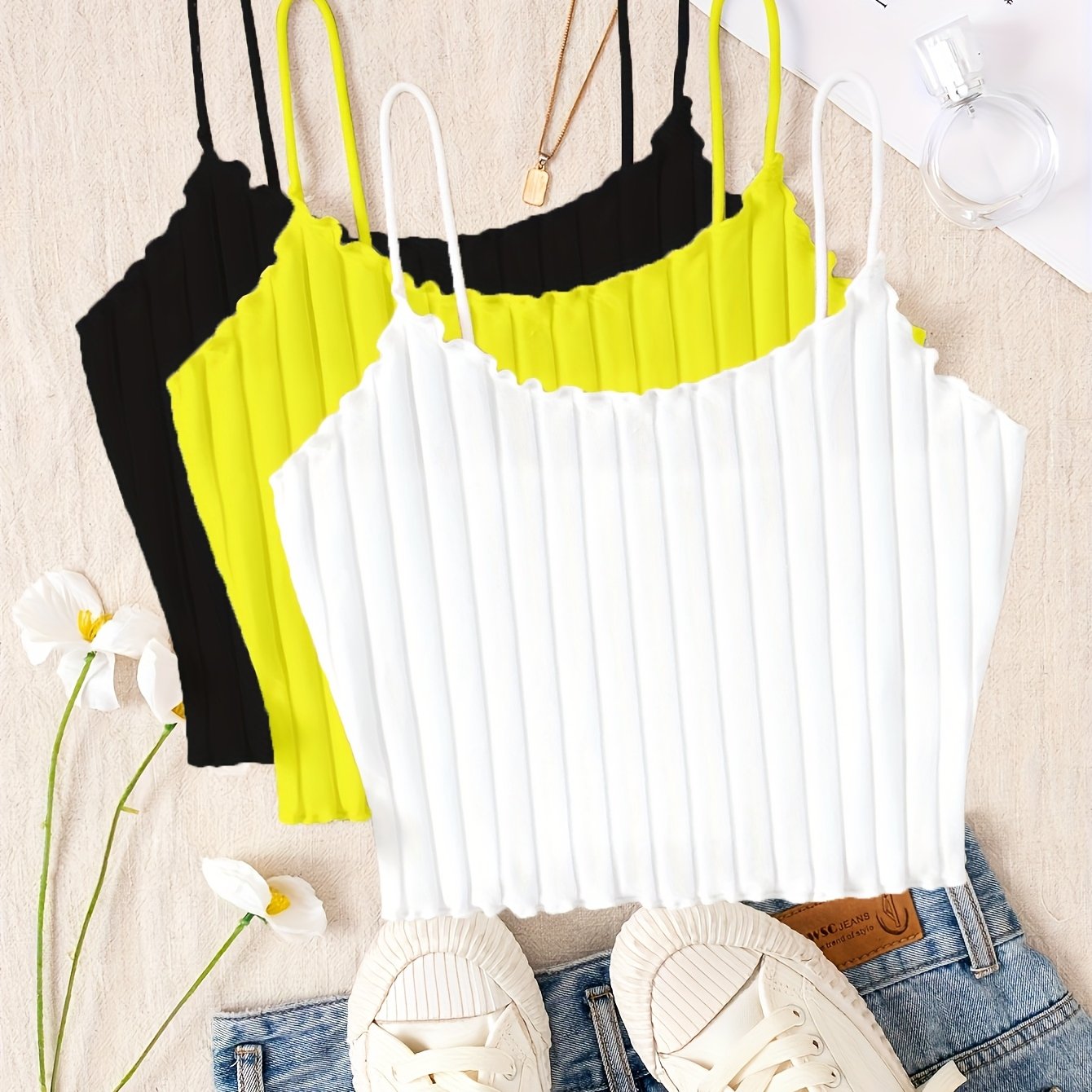 Womens Summer Clothing Bras for Women - Set of Three Spaghetti Strap Slingback - Elegant Viscose Smooth Fabric