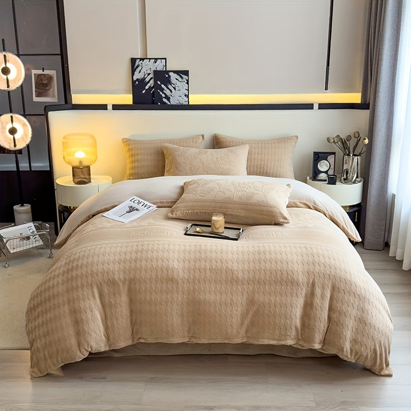 {3/4pc} Floral Milk Velvet Four-Piece Set