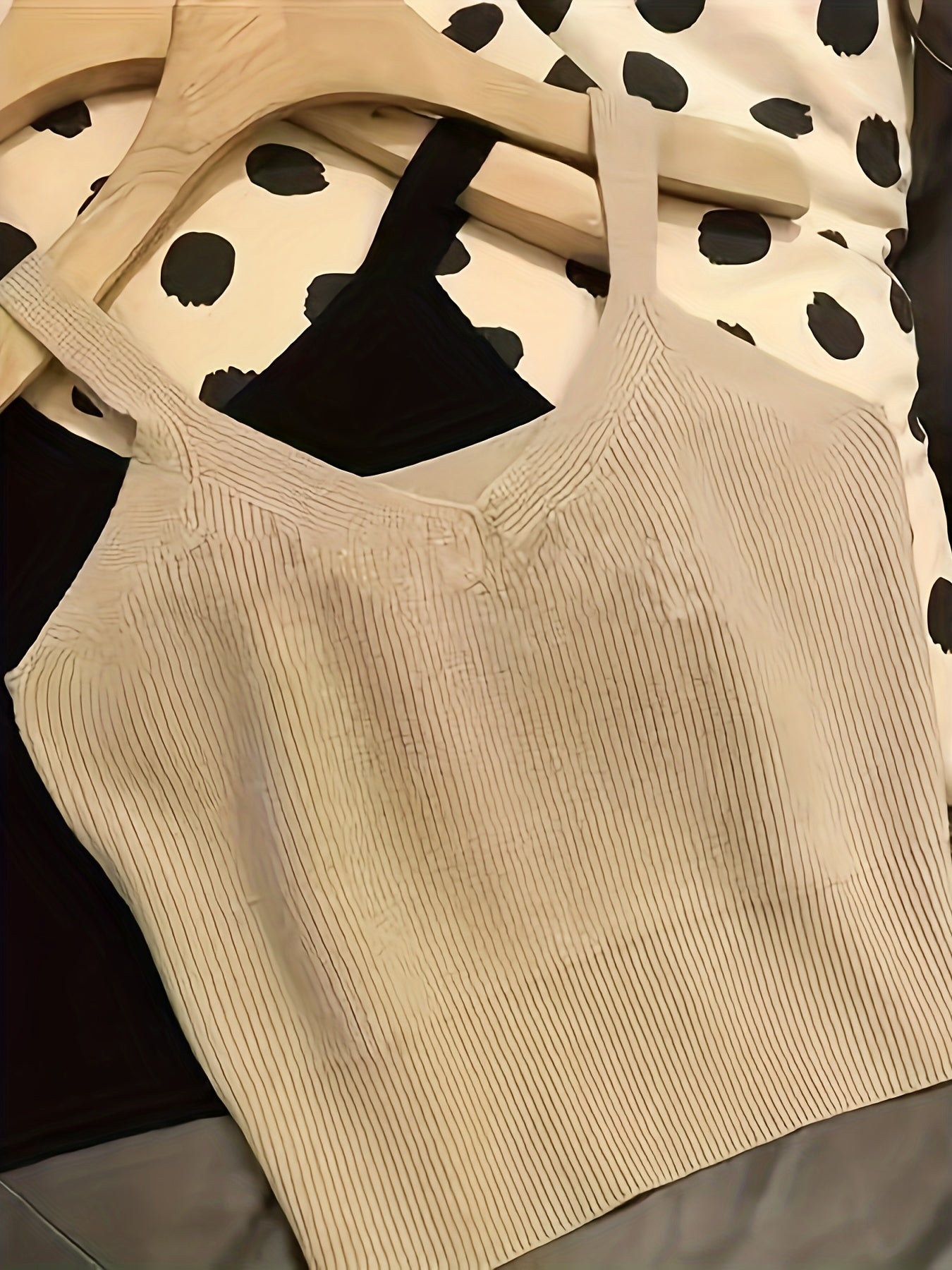 5pcs Sleeveless Striped Tank Tops