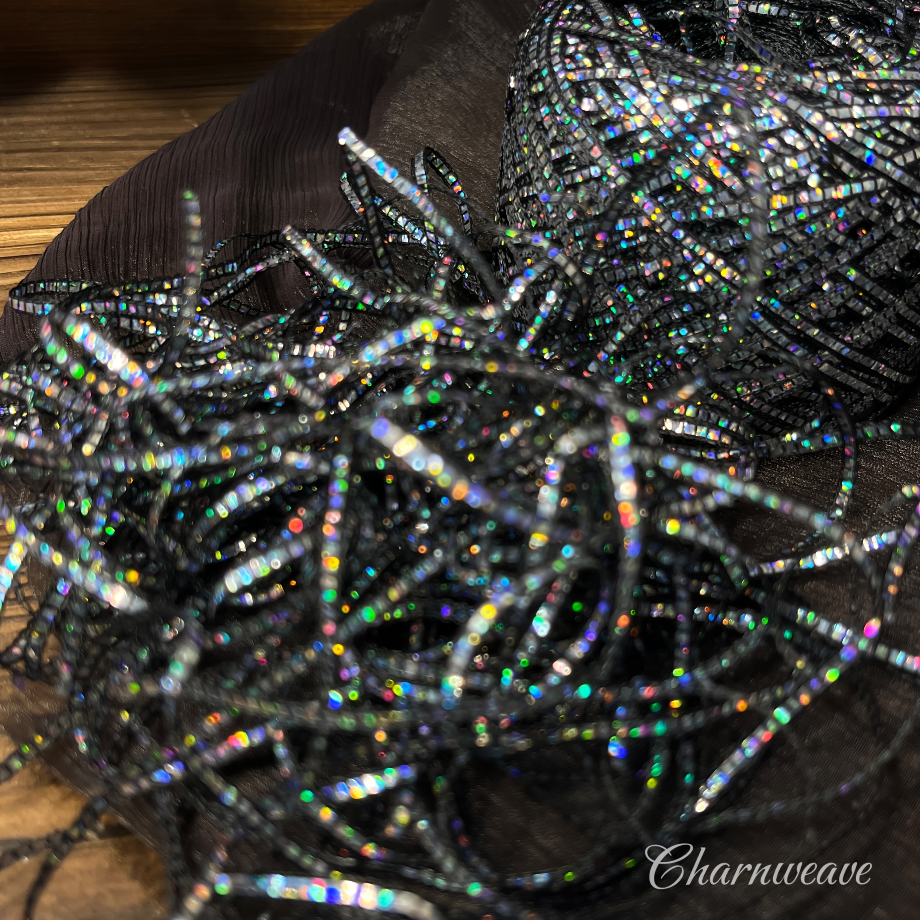 Multicolor Sparkling Rainbow Laser Yarn - 1.76oz