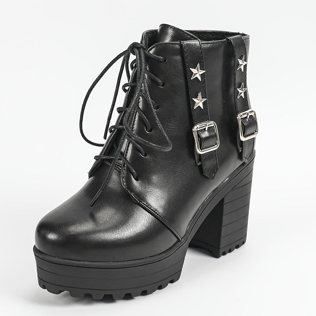 Retro Chunky Platform Ankle Boots