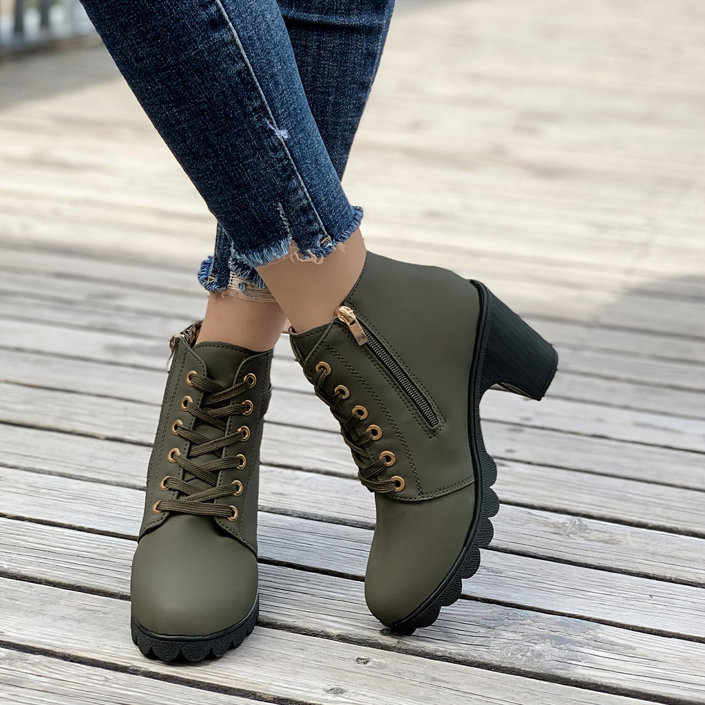 Chunky Heel Ankle Boots