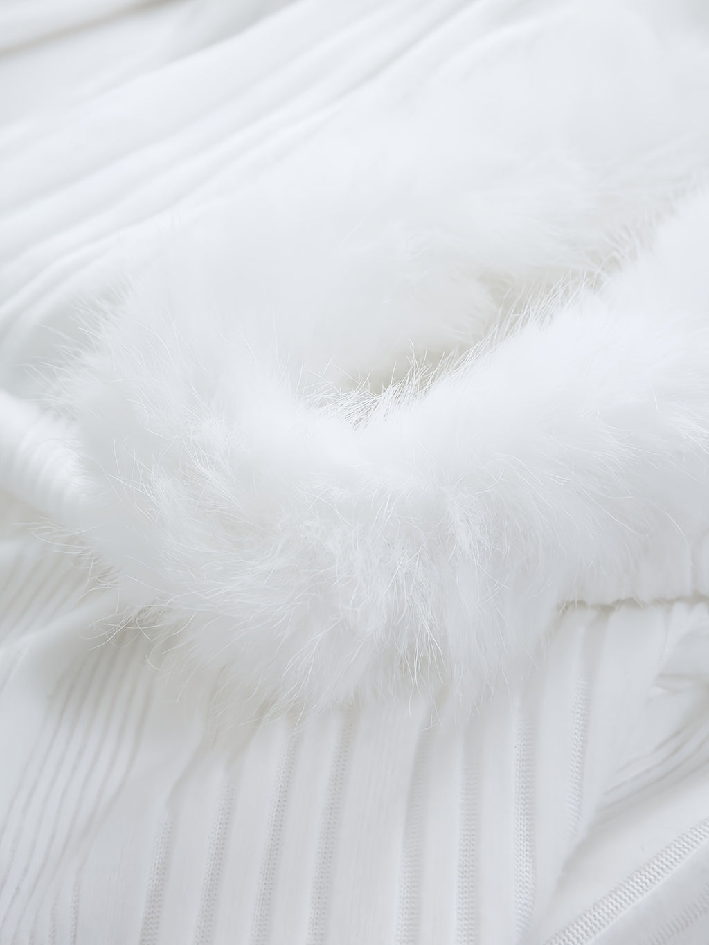 Solid Color Surplice Ribbed Textured Fleece Trim Hooded Top