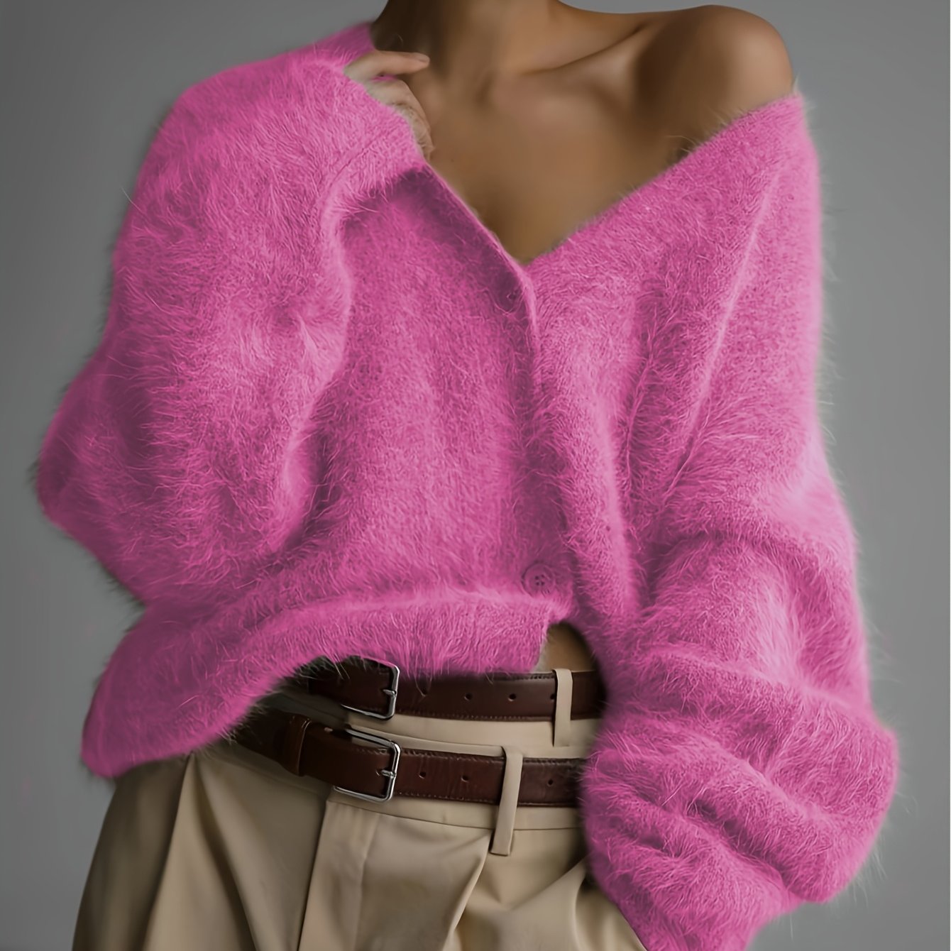 Women'S Light Gray V-Neck Cardigan - Soft Open Front Sweater with Long Sleeves, Elegant & Versatile for Casual, Date Night, Party or Business Wear, Versatile Cardigan | Vneck Sweater | Construction, Sweater Cardigan