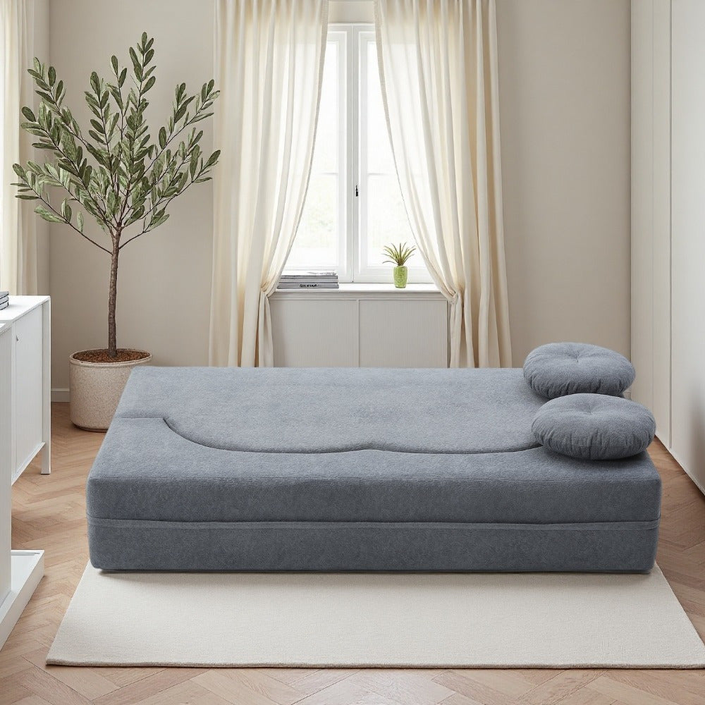 2-in-1 Convertible Folding Sofa Bed with Mattress