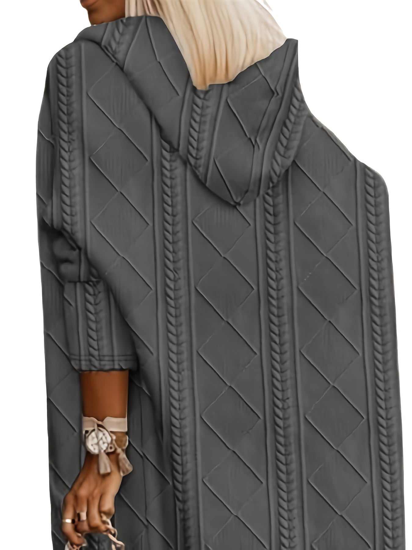 Long Hooded Cardigan with Pockets