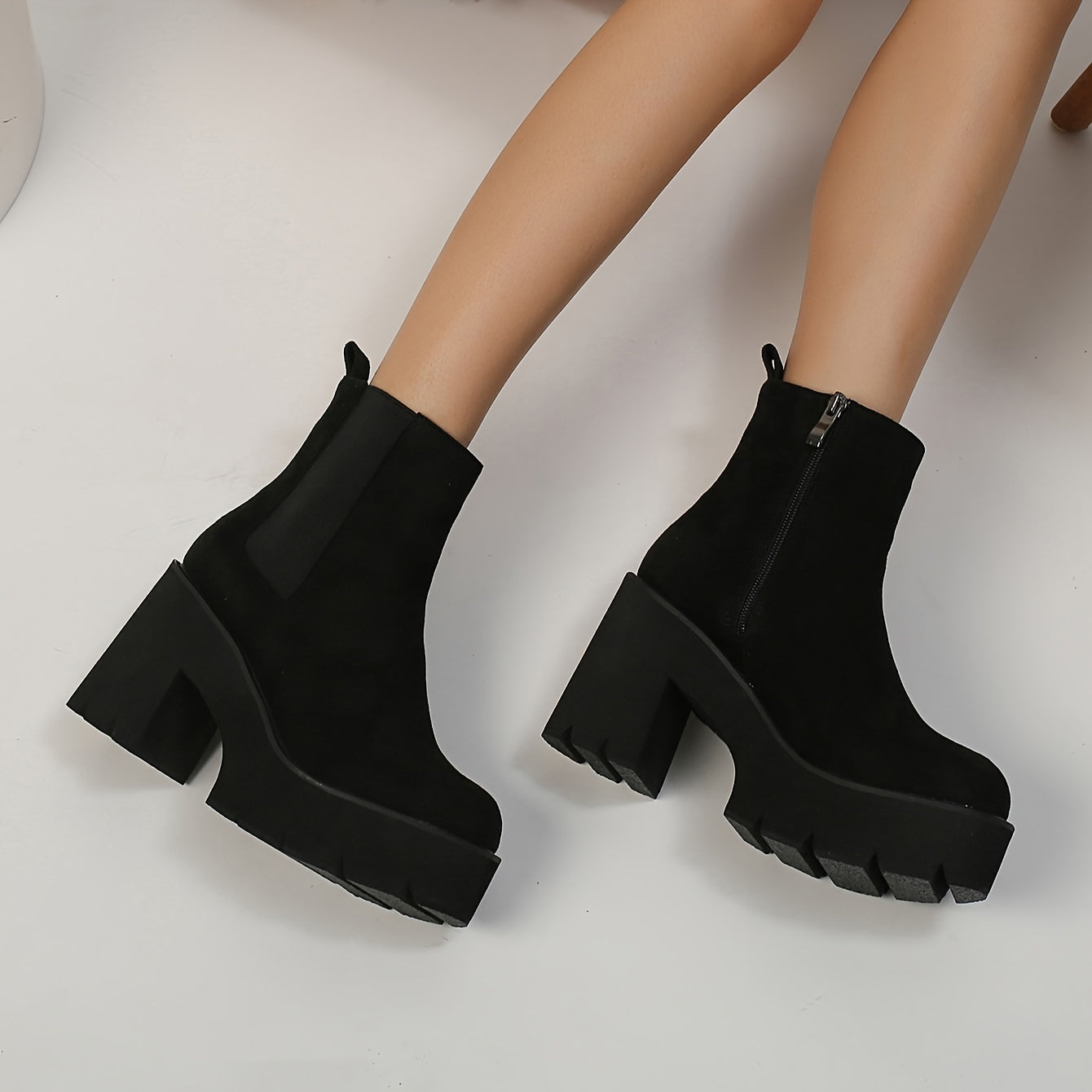 Solid Color Trendy Boots