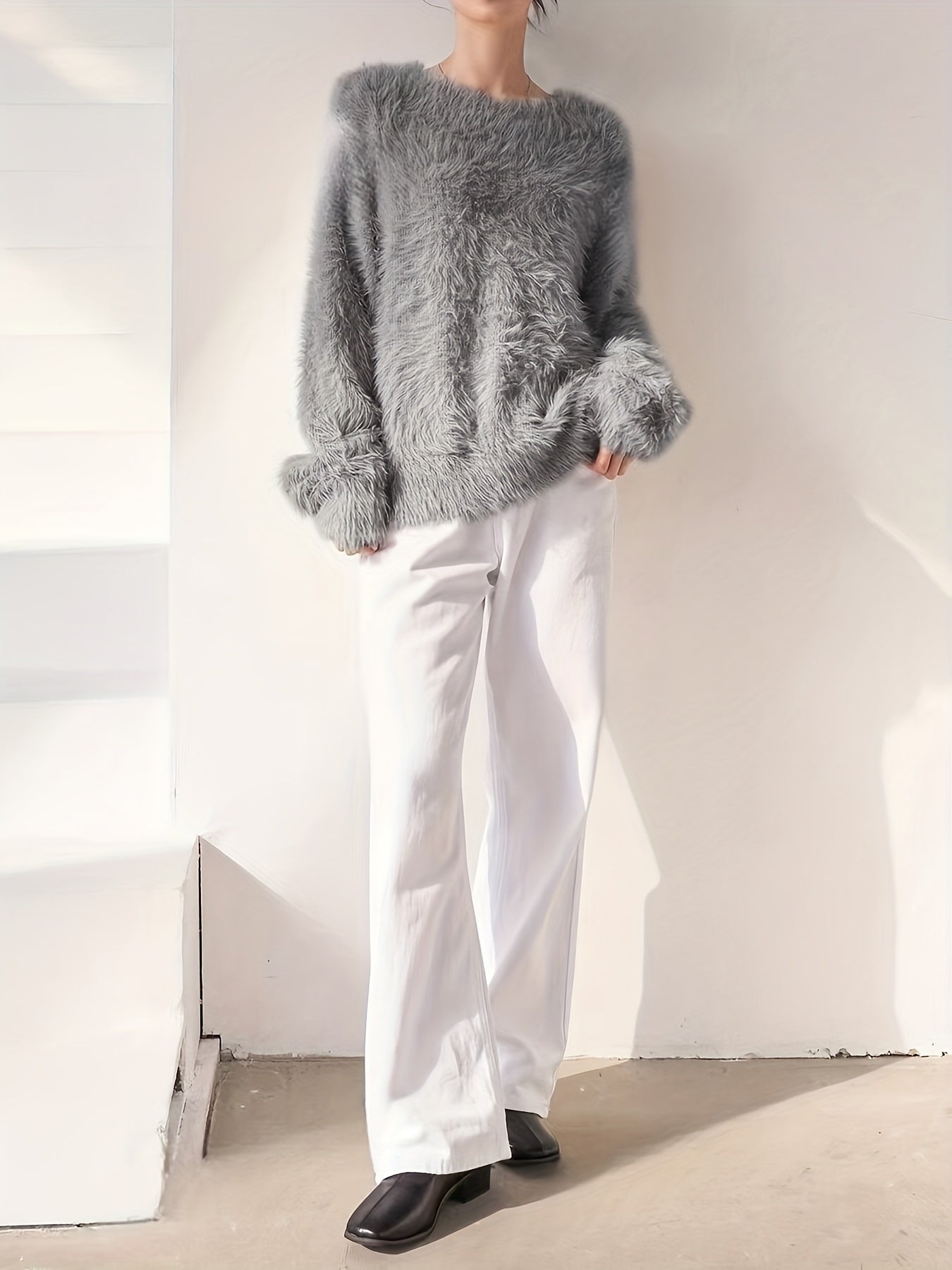Faux Fur Mink-like Pullover Sweater